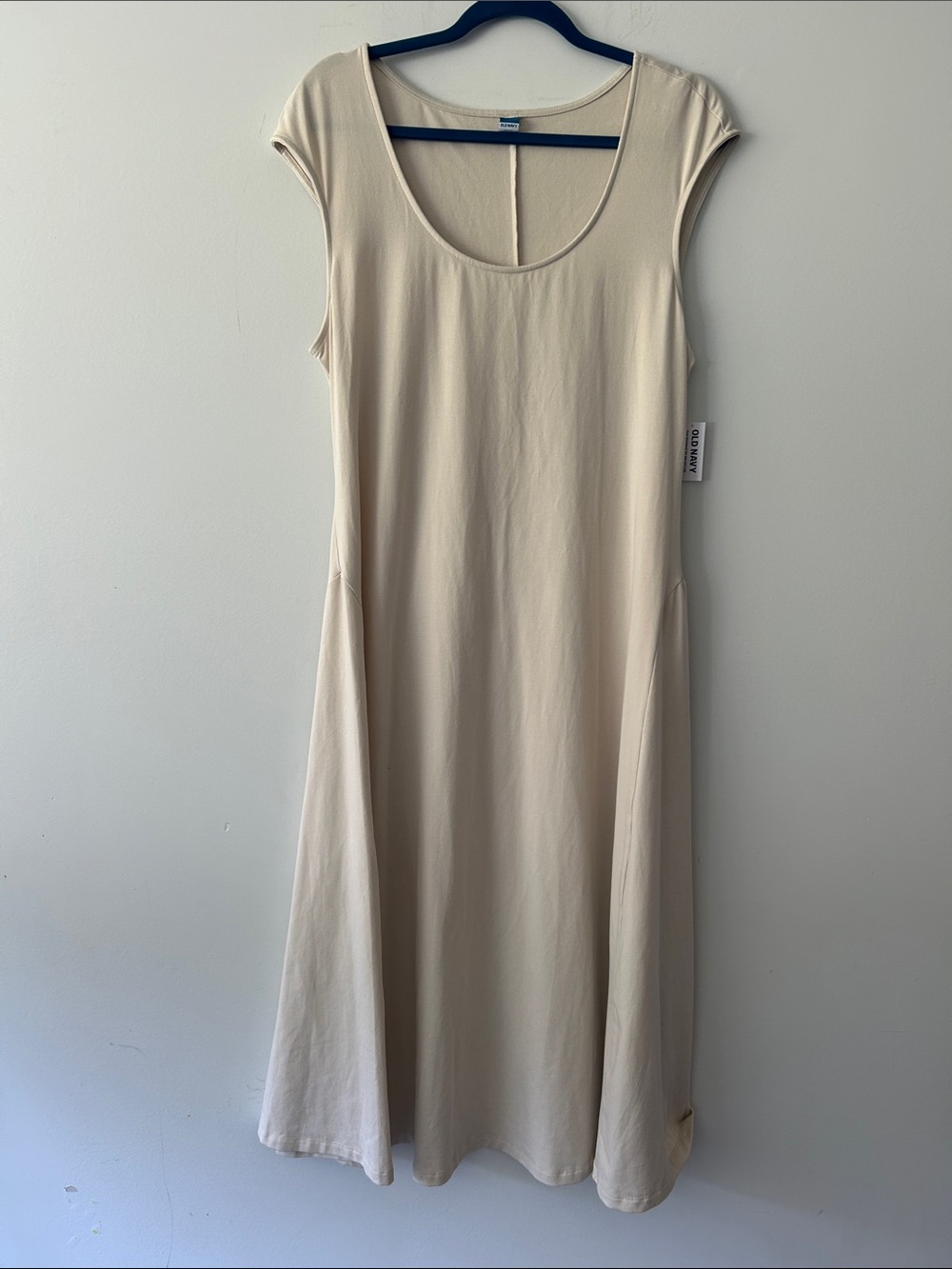 Old Navy |Light Cream Scoop Neck Cap Sleeve Dress sz L